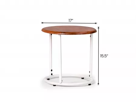 Clara Side Table with Metal Frame and Wooden Top